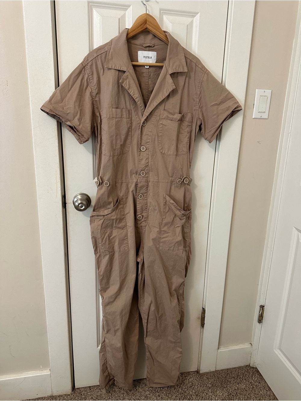 Pistola Grover short sleeved jumpsuit sesame L - Picture 4 of 7